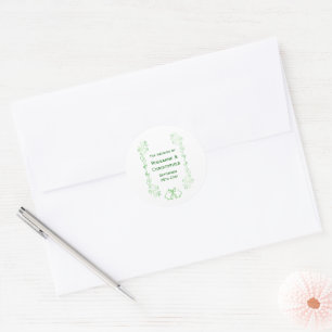 Rond Sticker Mariage Emerald Bells Scrollwork