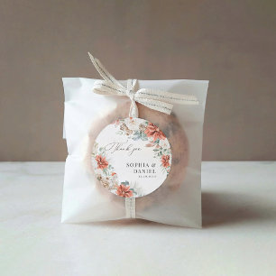 Rond Sticker Mariage en Pinecone rouge hiver
