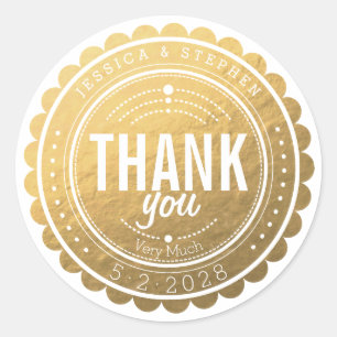 Rond Sticker Mariage Faux Gold
