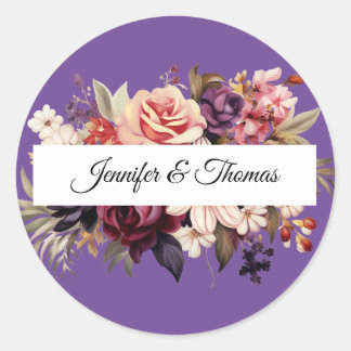Rond Sticker Mariage flamboyant Renaissance