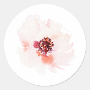 Rond Sticker Mariage floral minimaliste