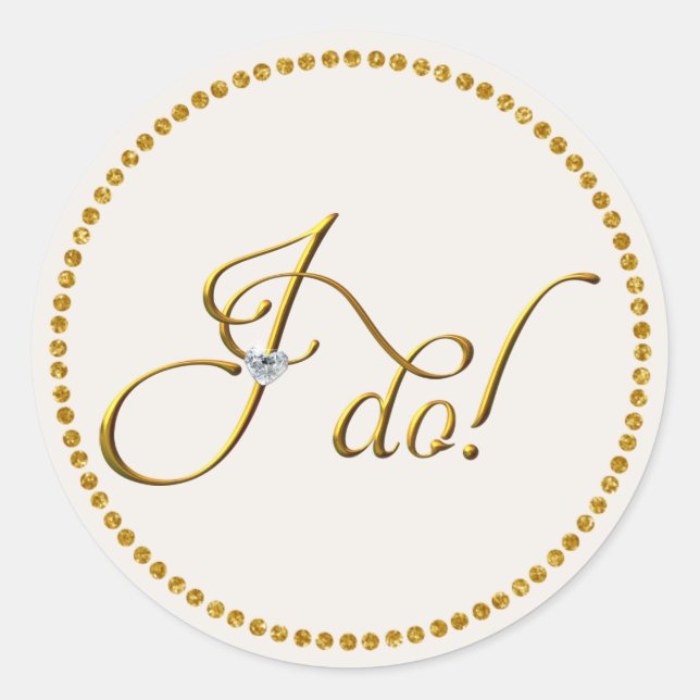 Rond Sticker Mariage Gold Classic Round (Devant)