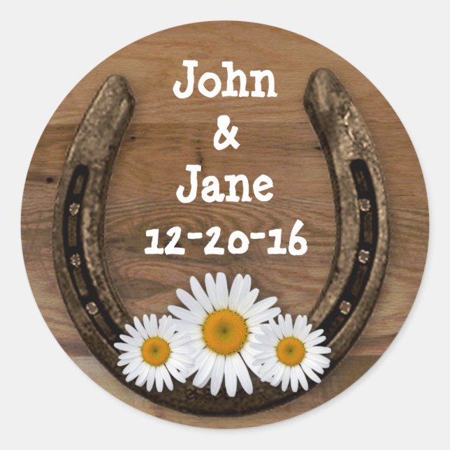 Rond Sticker Mariage Horseshoe (Devant)