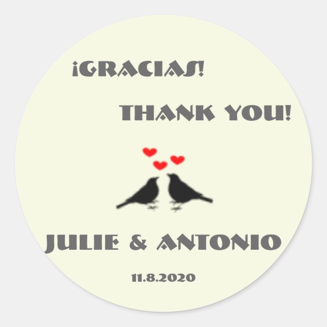 Rond Sticker Mariage Inséparable bilingue (Devant)