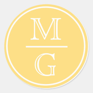 Rond Sticker Mariage Jaune Monogram