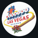 Rond Sticker Mariage Las Vegas Red Roses<br><div class="desc">Sticker Mariage Las Vegas Red Roses</div>