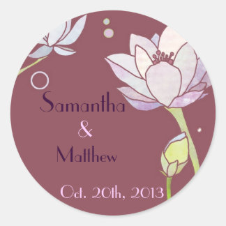 Rond Sticker Mariage Lotus