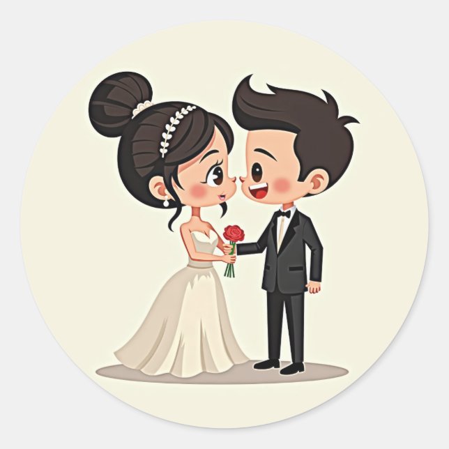 Rond Sticker Mariage Love Connection (Devant)