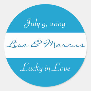 Rond Sticker Mariage "Lucky in Love"