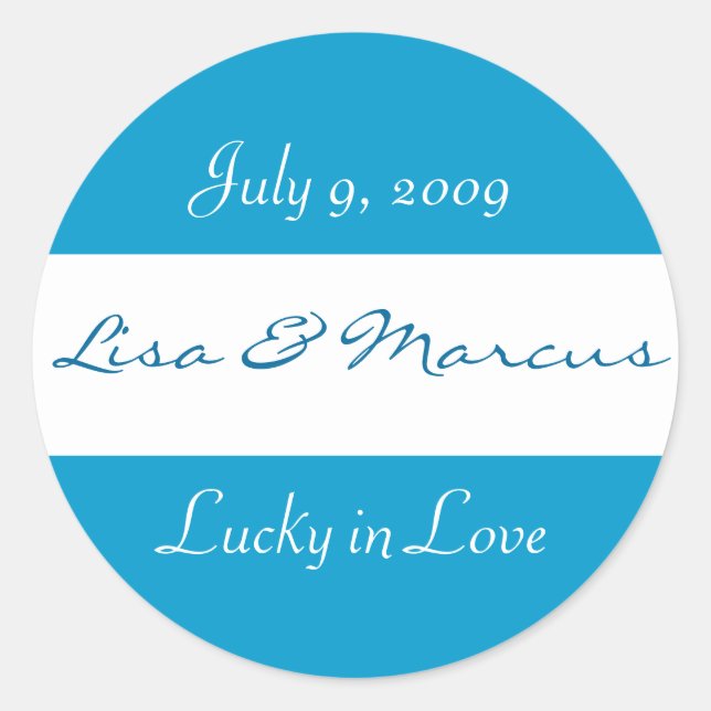 Rond Sticker Mariage "Lucky in Love" (Devant)