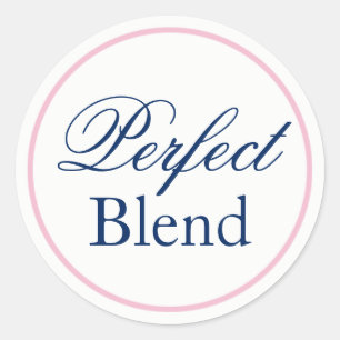 Rond Sticker Mariage "Mélange Parfait" - Rose/Marine