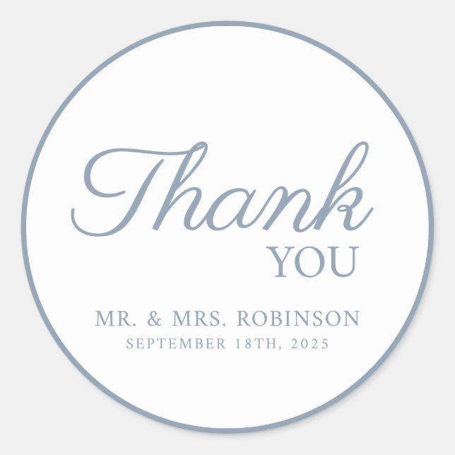 Rond sticker mariage merci. (Devant)