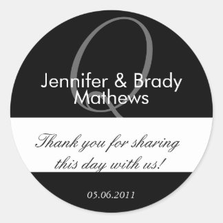 Rond Sticker mariage Merci de mariée et de chambre Fave
