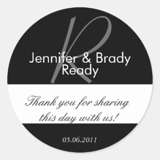 Rond Sticker mariage Merci de mariée et de chambre Fave