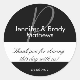 Rond Sticker mariage Merci de mariée et de chambre Fave
