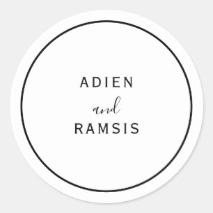 Rond Sticker Mariage moderne élégant