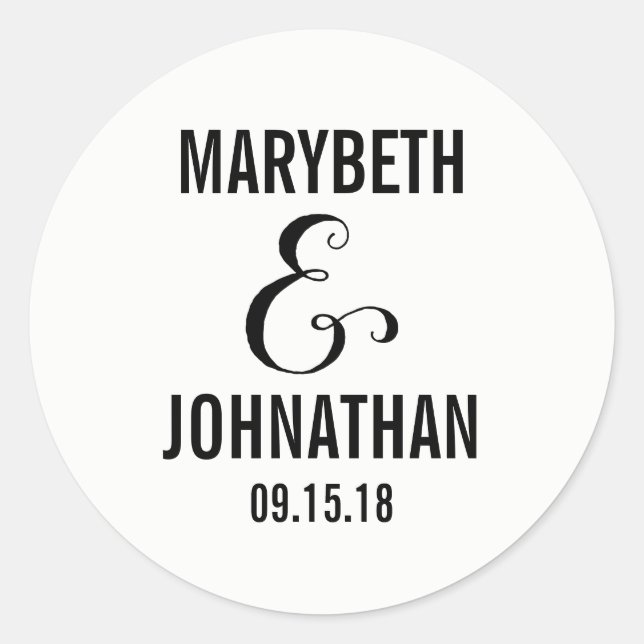 Rond Sticker Mariage moderne Nous faisons Script (Devant)