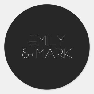 Rond Sticker Mariage monochrome minimaliste moderne EMI