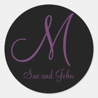 Rond Sticker Mariage Monogramme