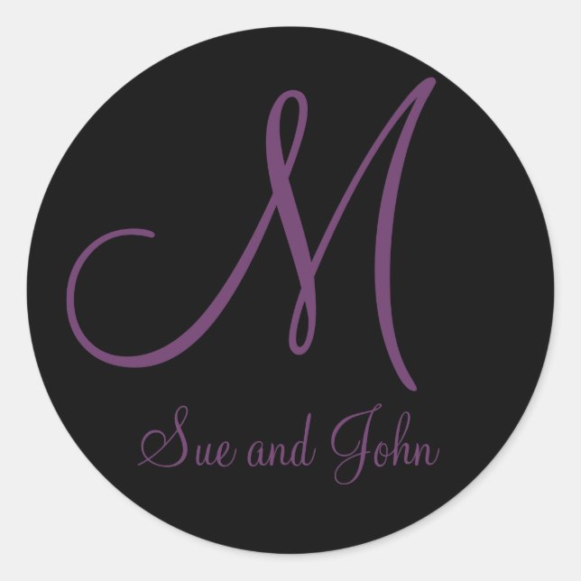 Rond Sticker Mariage Monogramme (Devant)