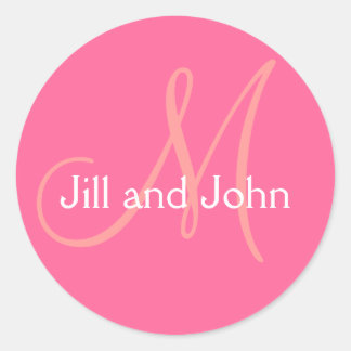 Rond Sticker Mariage Monogramme initial