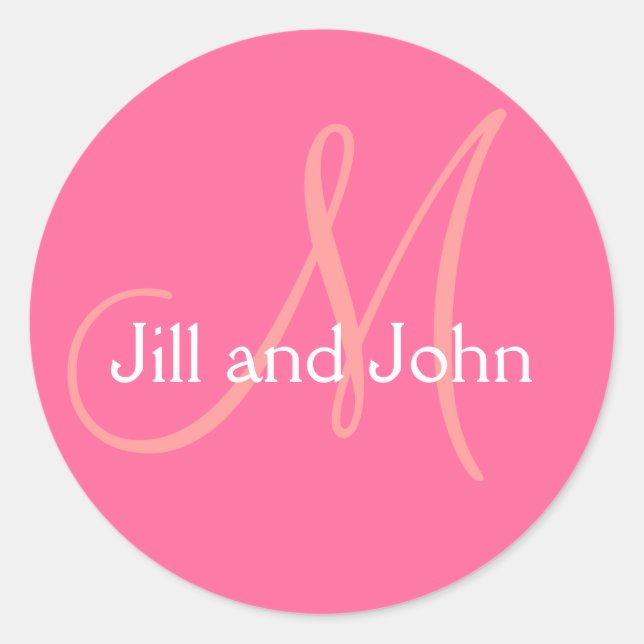 Rond Sticker Mariage Monogramme initial (Devant)