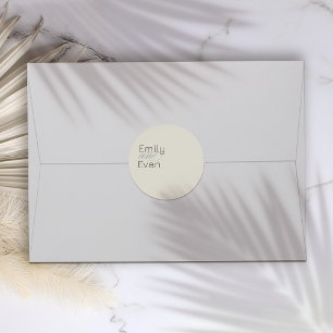 Rond Sticker Mariage neutre minimaliste moderne