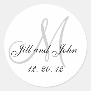 Rond Sticker Mariage noir blanc gris 2012