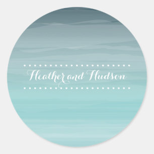 Rond Sticker Mariage Ombré turquoise