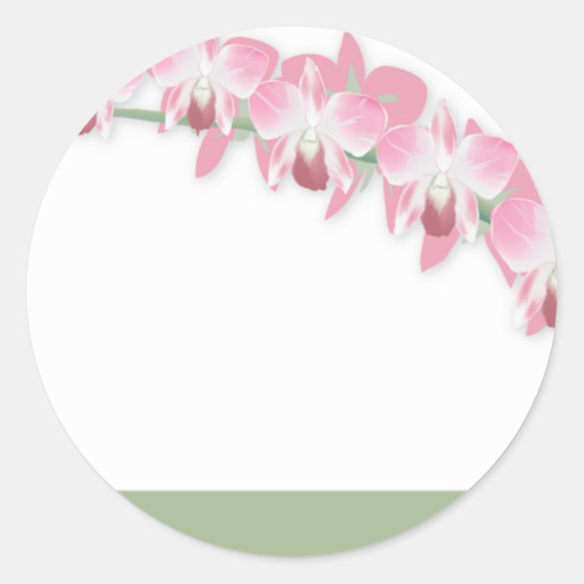 Rond Sticker mariage Orchids Invitation (Devant)