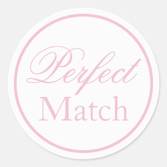Rond Sticker Mariage "Parfait" rose pâle (Devant)