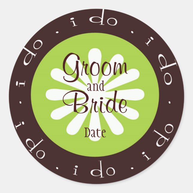 Rond Sticker Mariage personnalisé "i do" (Devant)