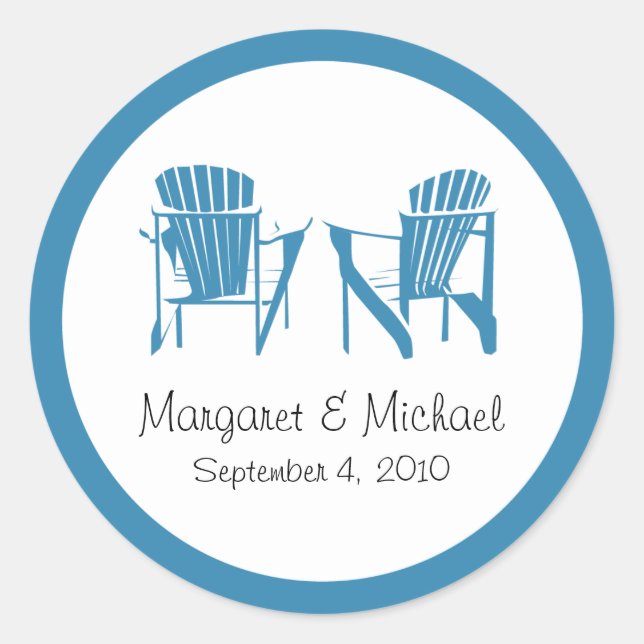 Rond Sticker Mariage pour chaises Adirondack - Personna (Devant)