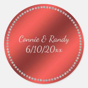 Rond Sticker Mariage Red Faux