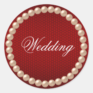Rond Sticker Mariage rouge vif