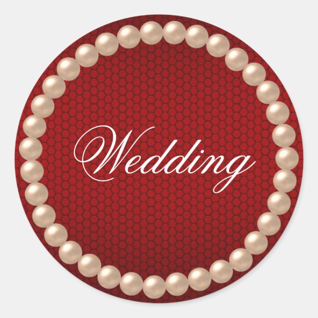 Rond Sticker Mariage rouge vif (Devant)