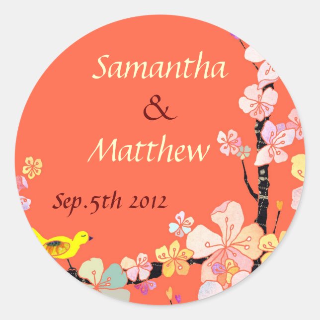 Rond Sticker Mariage Sakura (Devant)