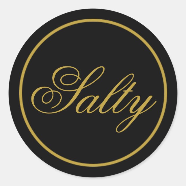 Rond Sticker Mariage "salé" - Or noir (Devant)
