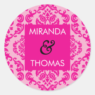 Rond STICKER mariage / SCEAL :: couleurs damasées 2A