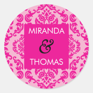 Rond STICKER mariage / SCEAL :: couleurs damasées 2A
