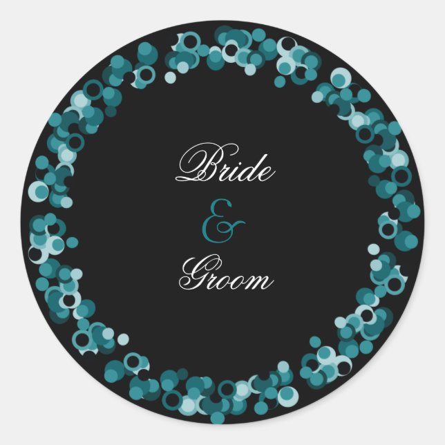 Rond Sticker Mariage séquencé :: Turquoise (Devant)