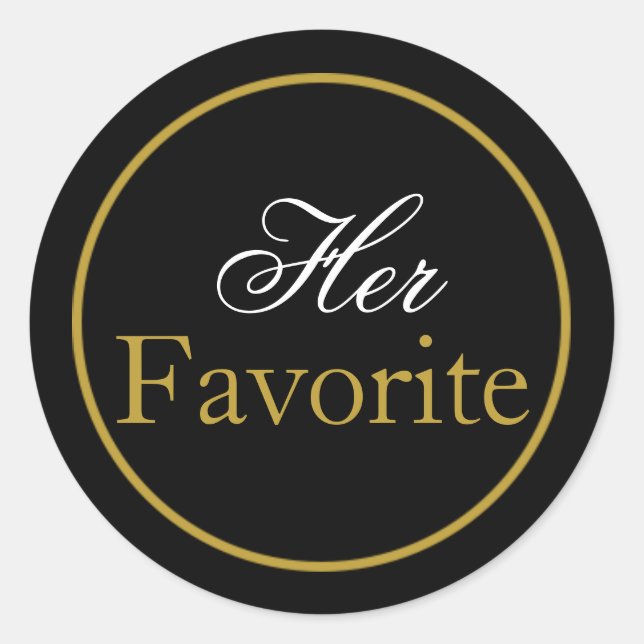 Rond Sticker Mariage "Son préféré" Blush Black Gold (Devant)