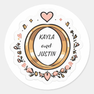 Rond Sticker mariage | Sticker en vinyle romantique