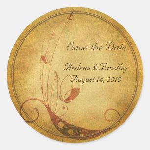 Rond Sticker Mariage vintage Fall Country Floral