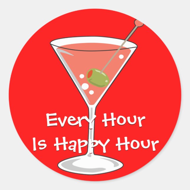 Rond Sticker Martini Rouge (Devant)