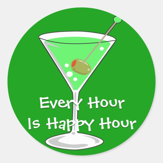 Rond Sticker Martini Vert (Devant)
