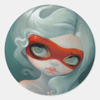 Rond Sticker "Masque rouge"