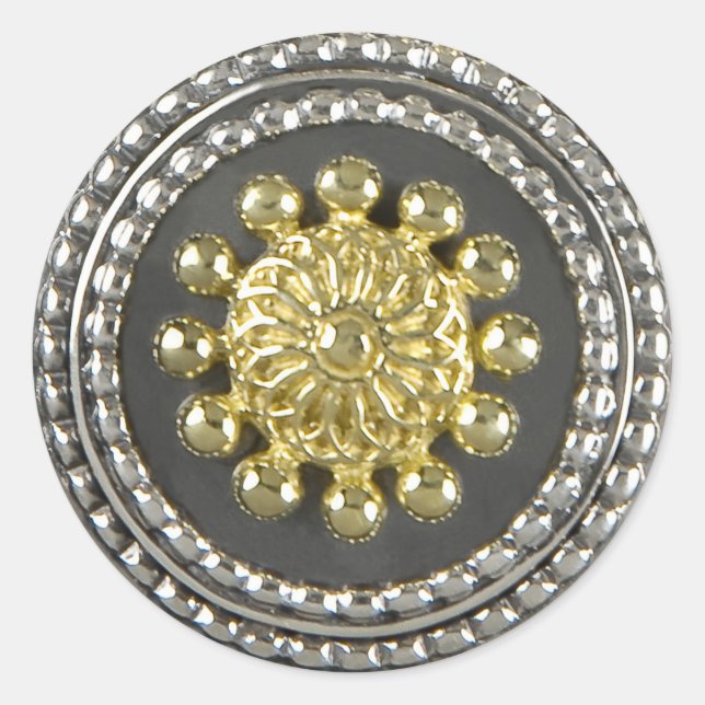 Rond Sticker médaillon or et argent (Devant)
