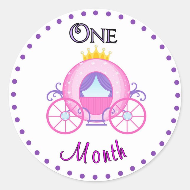 Rond Sticker mensuel pour bébé personnalisé (Devant)