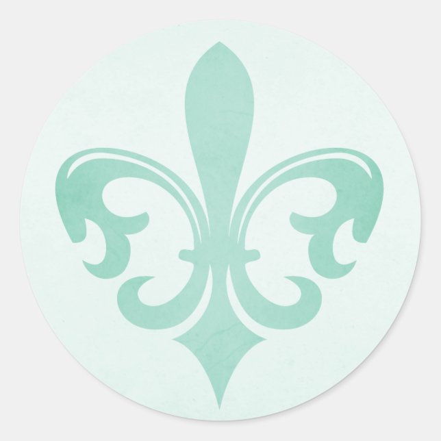 Rond sticker menthe vert Fleur de lis (Devant)